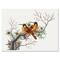 Designart - Two Chinese Birds On A Flowering Tree Branch - Traditional Canvas Wall Art Print
